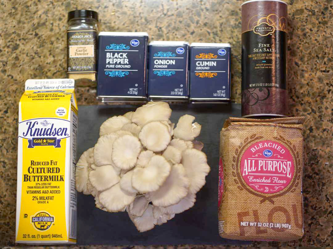 Brown Oyster Fried "Chicken" Ingredients